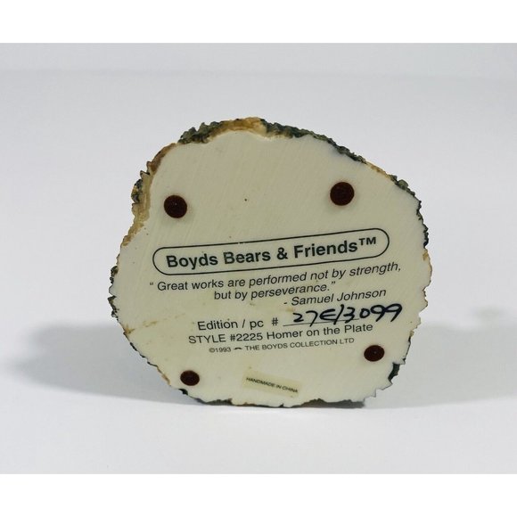 Boyds Bears Homer on the Plate Bearstone #2225 Baseball Pitcher Slugger New - Picture 7 of 11